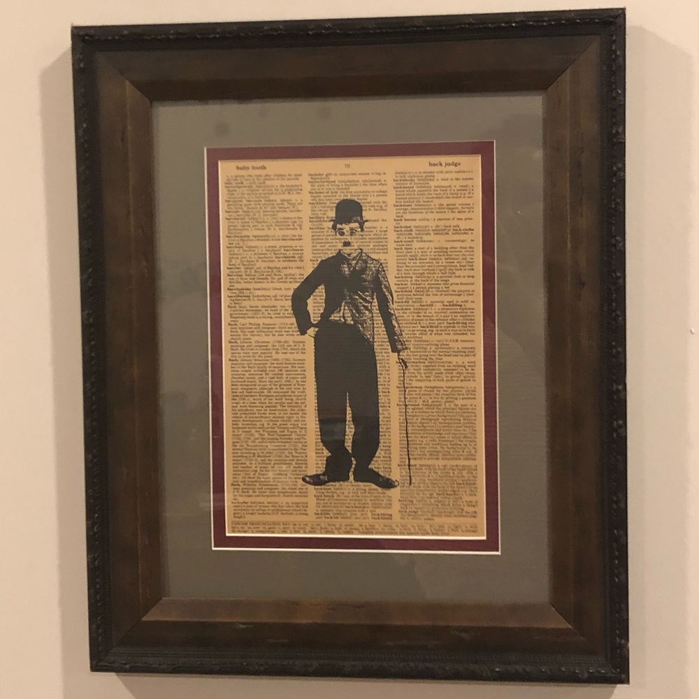 Charlie Chaplin framed stencil